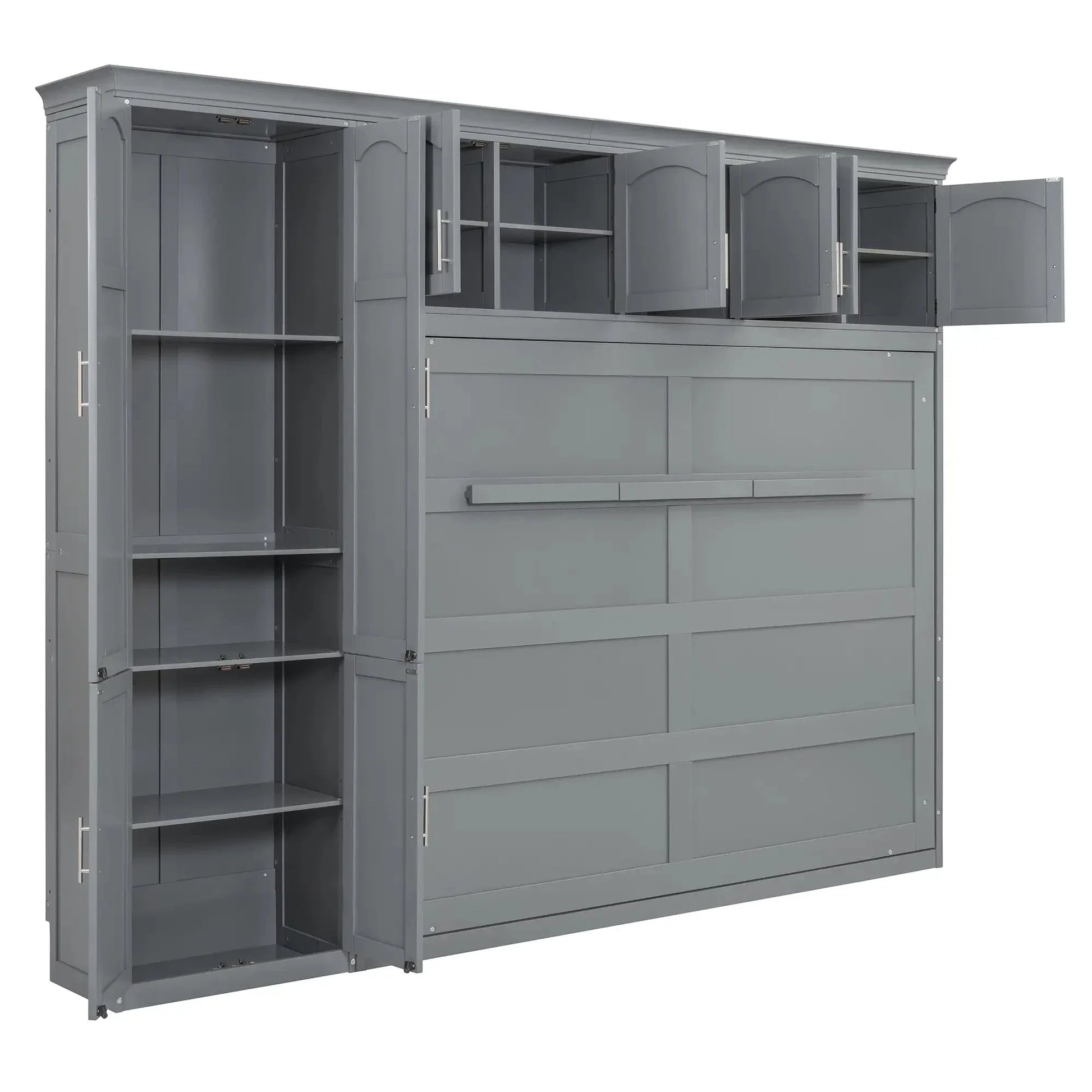 Aosom Murphy Wall Bed Queen Size Murphy Wall Bed with Storage - Available in 2 Colours