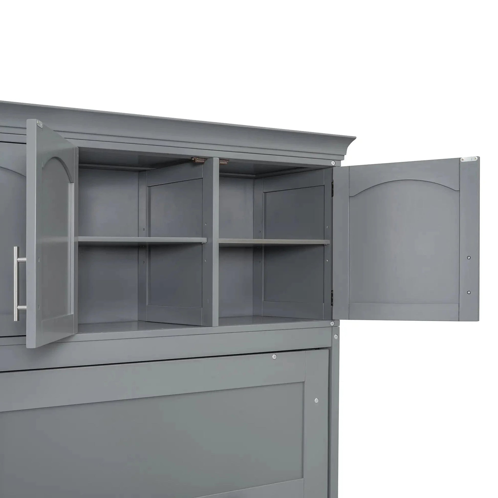 Aosom Murphy Wall Bed Queen Size Murphy Wall Bed with Storage - Available in 2 Colours