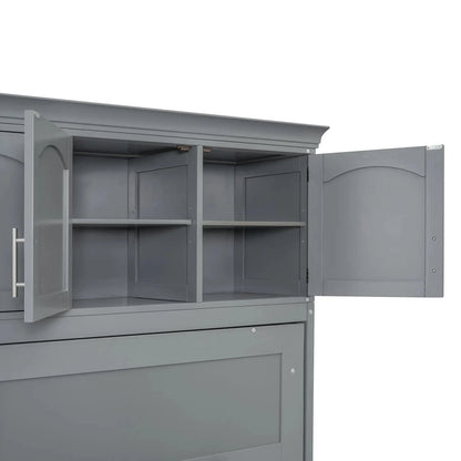 Aosom Murphy Wall Bed Queen Size Murphy Wall Bed with Storage - Available in 2 Colours