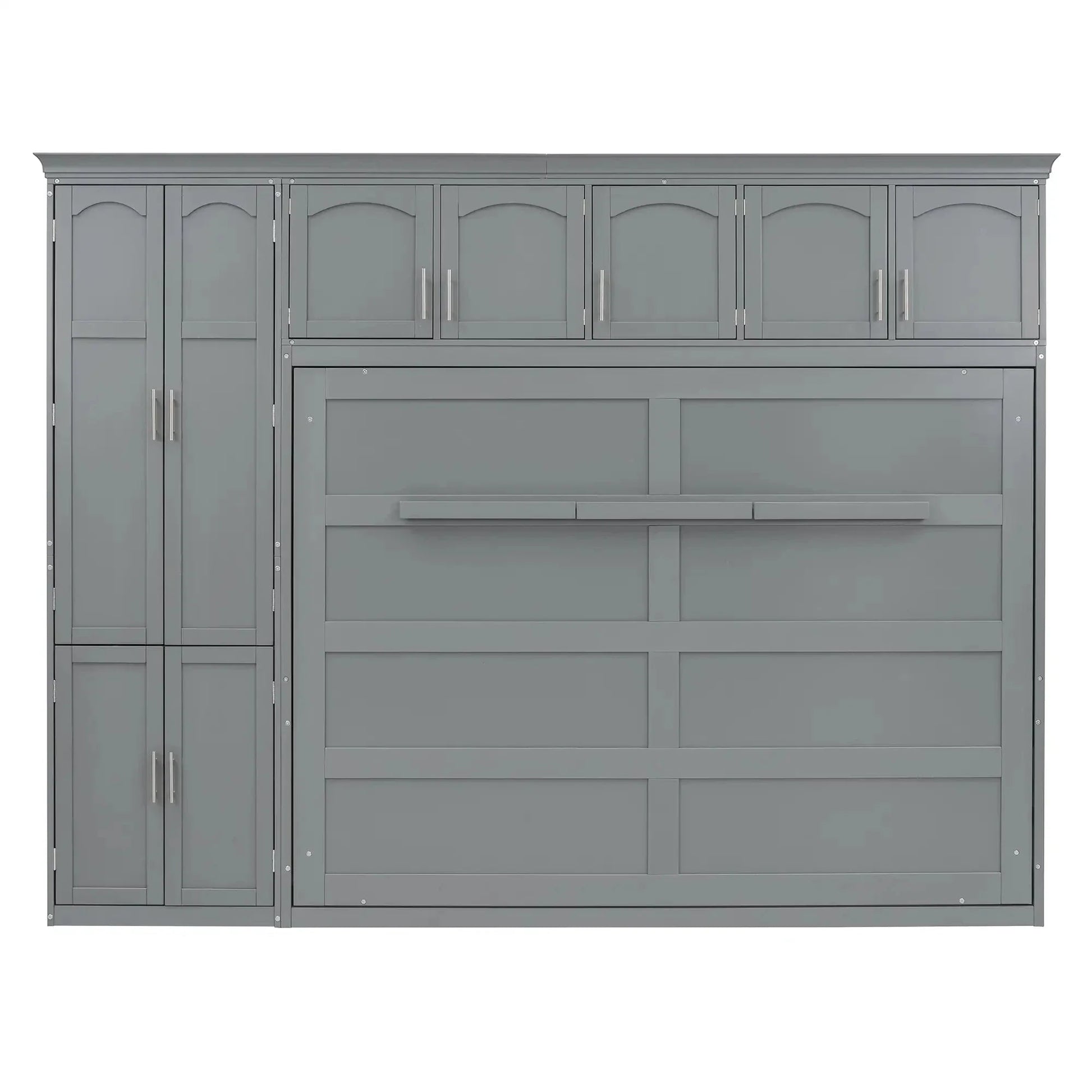 Aosom Murphy Wall Bed Queen Size Murphy Wall Bed with Storage - Available in 2 Colours