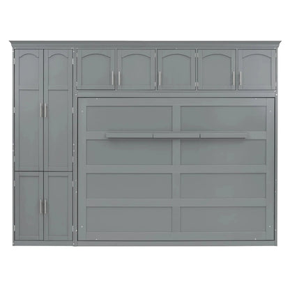 Aosom Murphy Wall Bed Queen Size Murphy Wall Bed with Storage - Available in 2 Colours