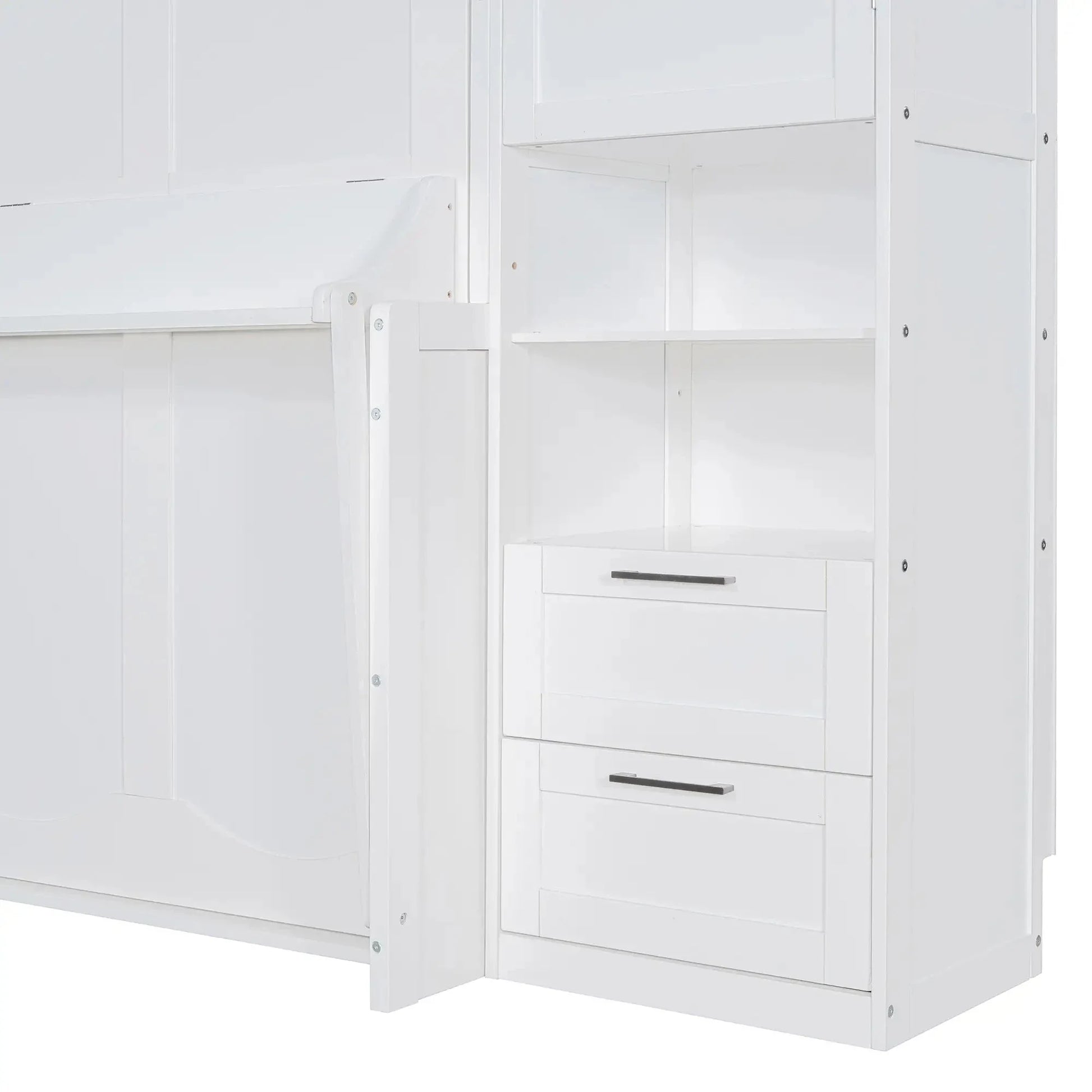 Aosom Murphy Wall Bed Queen Size Murphy Wall Bed with Storage, Drawers and Shelves - Available in 2 Colours