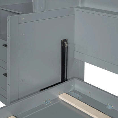 Aosom Murphy Wall Bed Queen Size Murphy Wall Bed with Storage, Drawers and Shelves - Available in 2 Colours