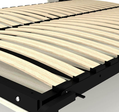 Modubox Murphy Wall Bed Lumina Queen Murphy Bed with Desk and 1 Storage Unit in White Chocolate