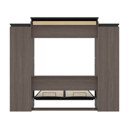 Modubox Murphy Wall Bed Orion 104"W Queen Murphy Wall Bed with 2 Narrow Shelving Units and Drawers - Available in 2 Colours
