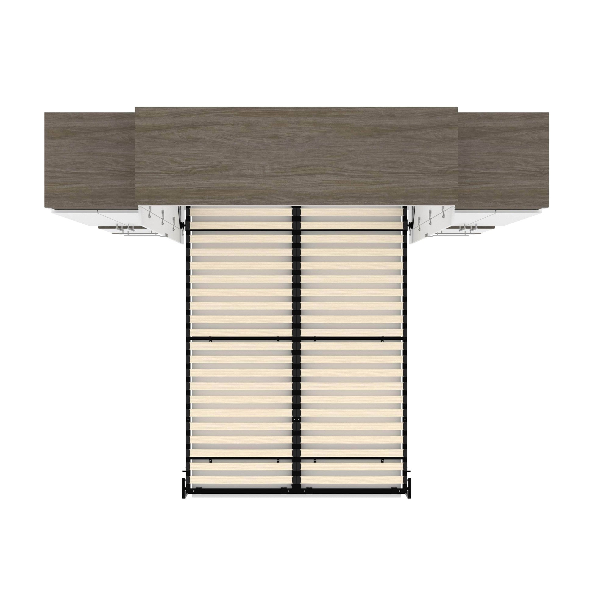 Modubox Murphy Wall Bed Orion 104"W Queen Murphy Wall Bed with 2 Storage Cabinets and Pull-Out Shelves - Available in 2 Colours