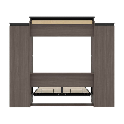 Modubox Murphy Wall Bed Orion 104"W Queen Murphy Wall Bed with Narrow Storage Solutions and Drawers - Available in 2 Colours