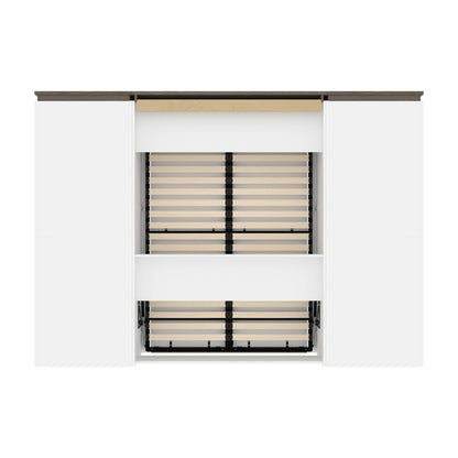 Modubox Murphy Wall Bed Orion 118"W Full Murphy Wall Bed and 2 Shelving Units - Available in 2 Colours