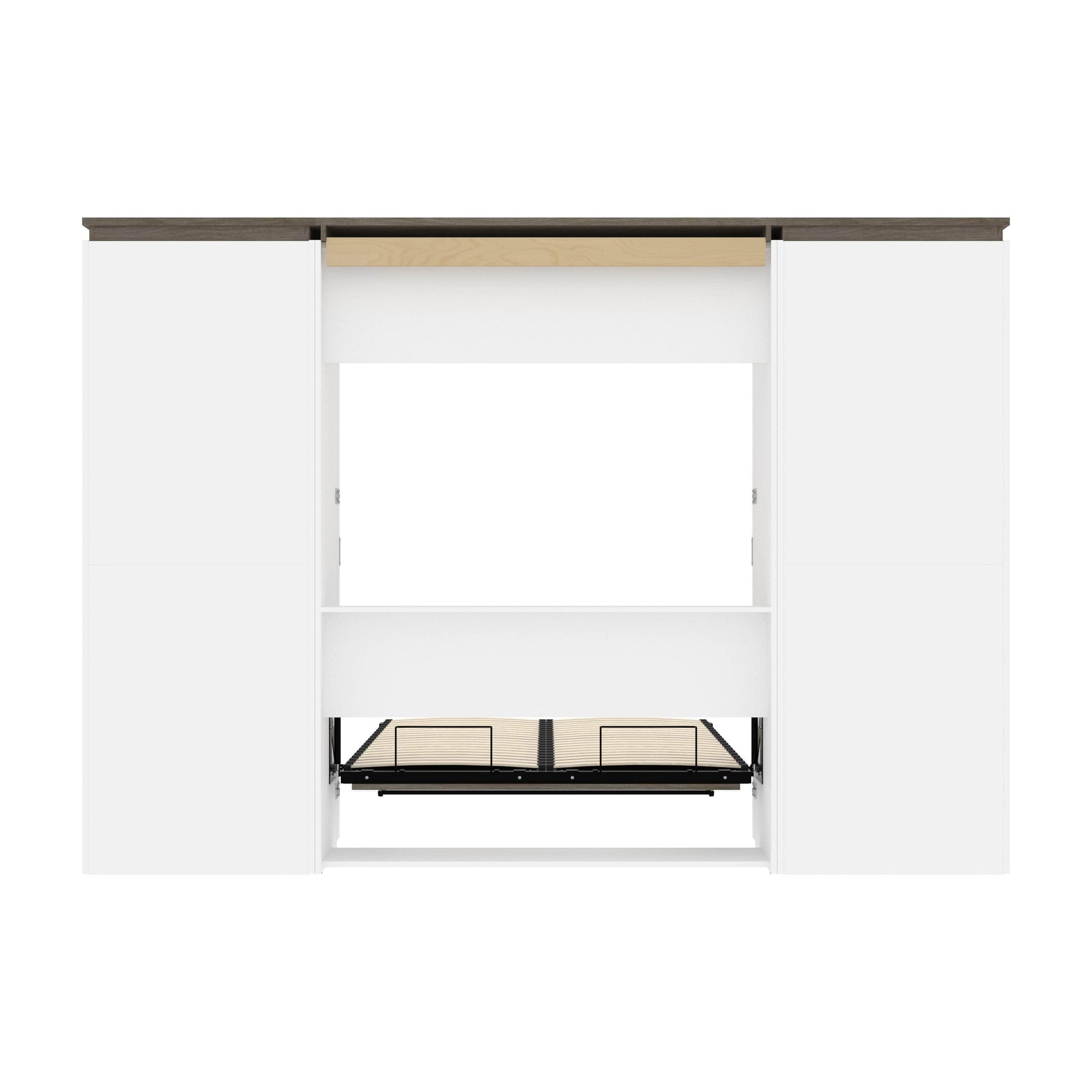 Modubox Murphy Wall Bed Orion 118"W Full Murphy Wall Bed and 2 Shelving Units - Available in 2 Colours