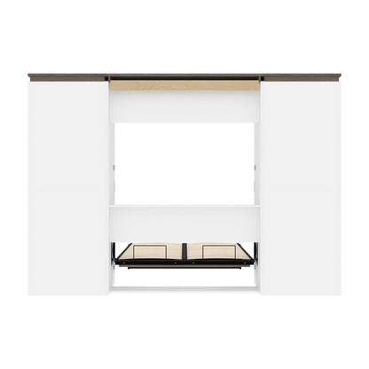 Modubox Murphy Wall Bed Orion 118"W Full Murphy Wall Bed and 2 Shelving Units - Available in 2 Colours