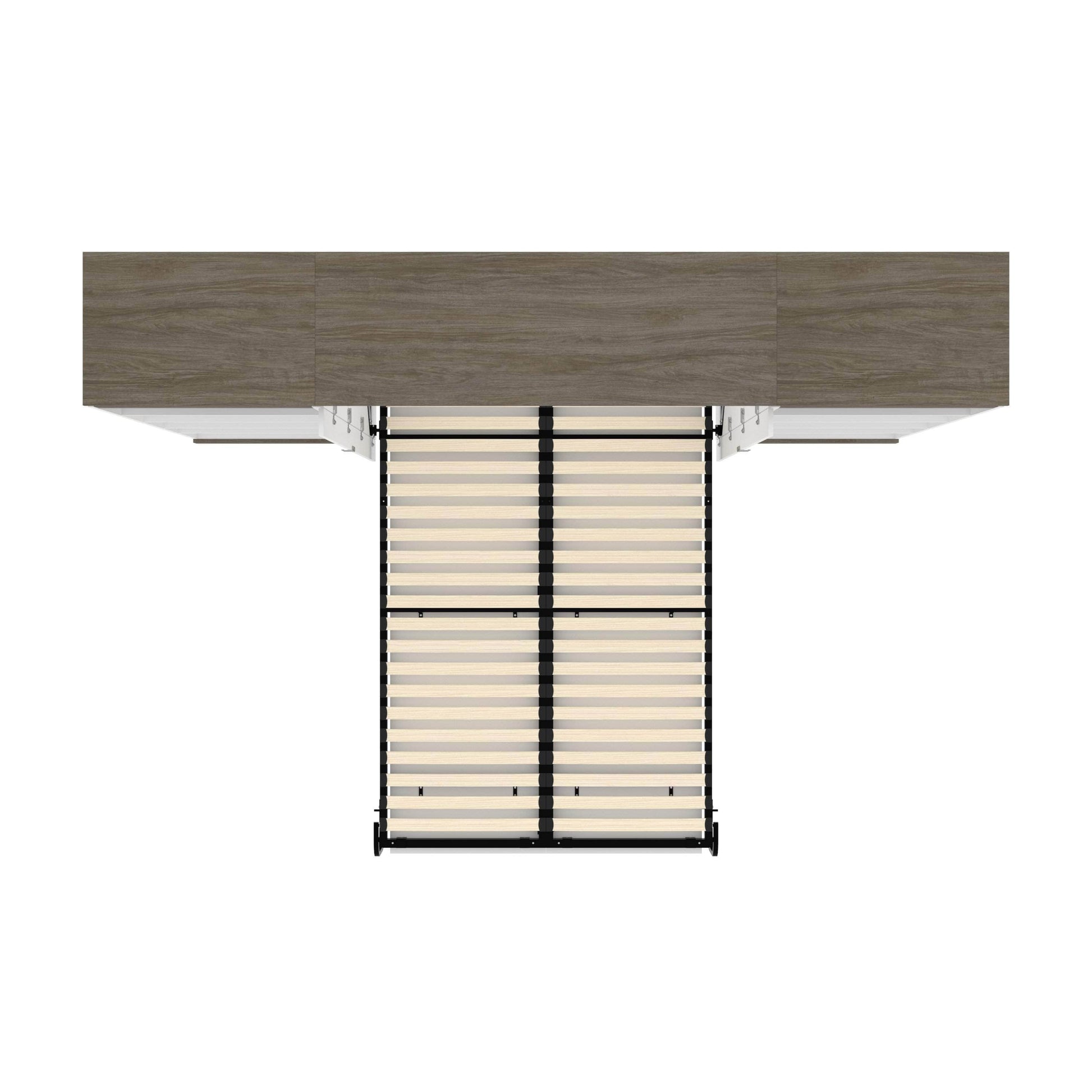 Modubox Murphy Wall Bed Orion 118"W Full Murphy Wall Bed and 2 Shelving Units - Available in 2 Colours