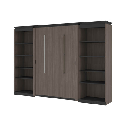 Modubox Murphy Wall Bed Orion 118"W Full Murphy Wall Bed and 2 Shelving Units - Available in 2 Colours