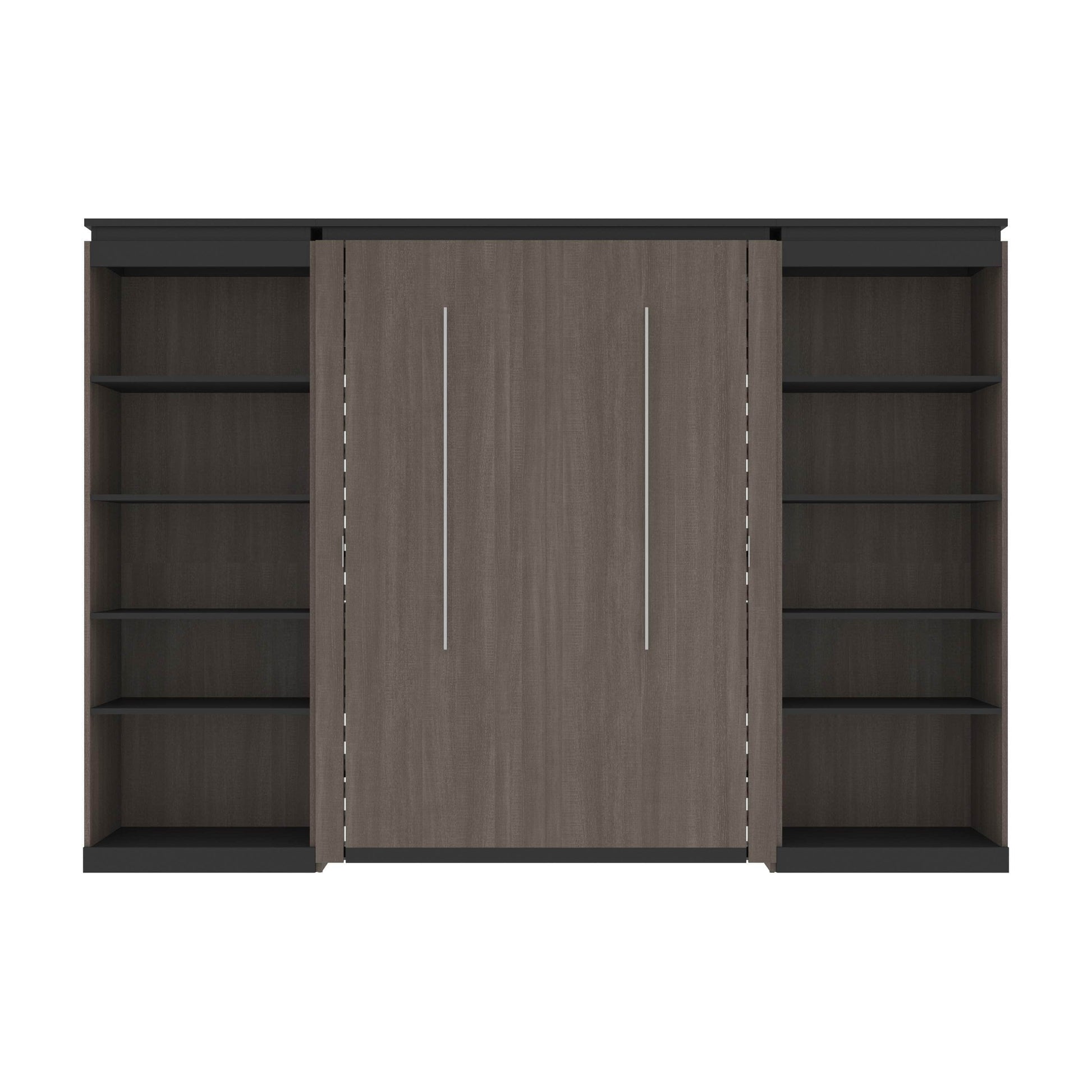 Modubox Murphy Wall Bed Orion 118"W Full Murphy Wall Bed and 2 Shelving Units - Available in 2 Colours