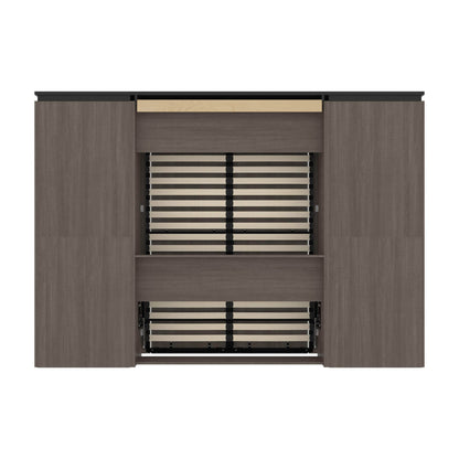 Modubox Murphy Wall Bed Orion 118"W Full Murphy Wall Bed and 2 Shelving Units - Available in 2 Colours