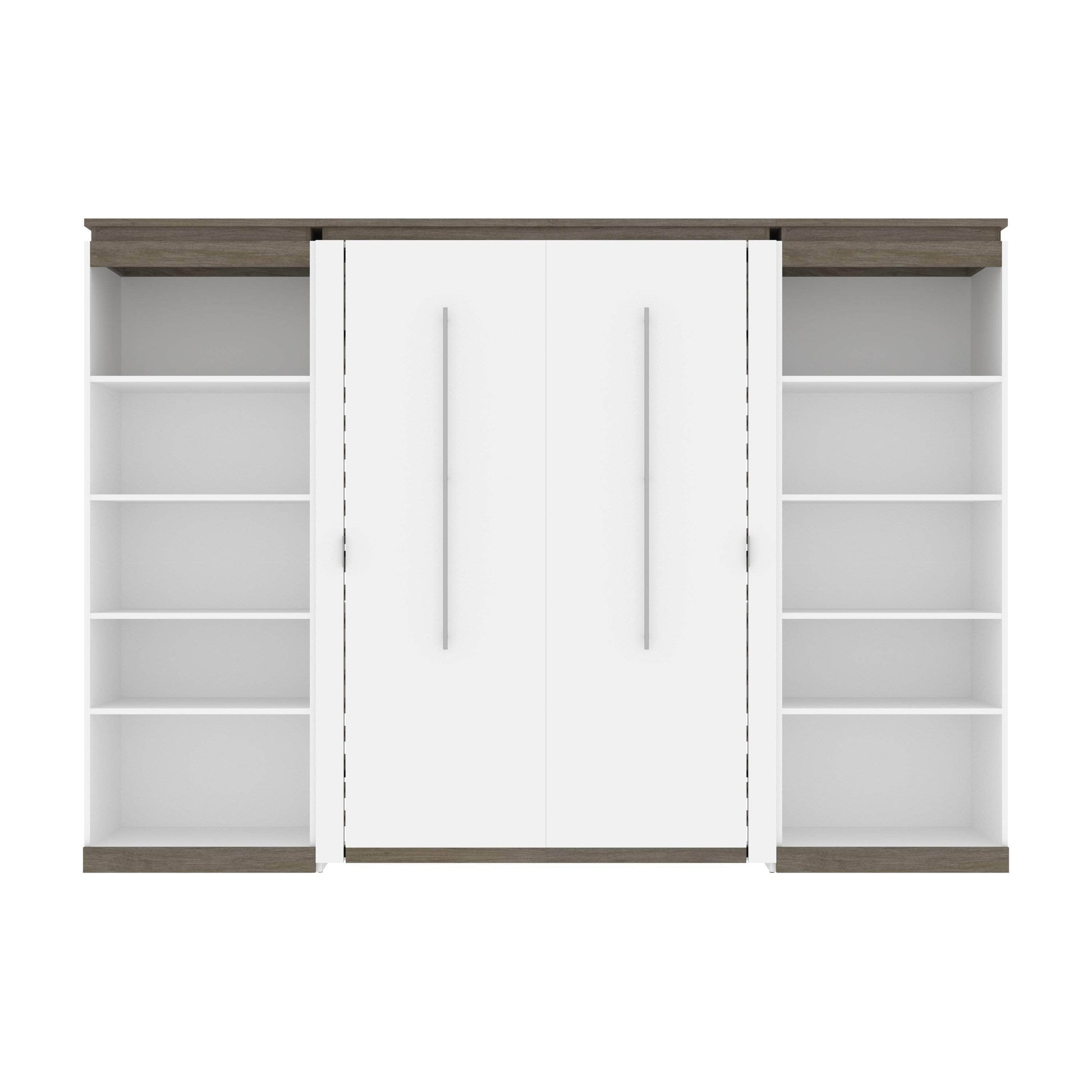 Modubox Murphy Wall Bed Orion 118"W Full Murphy Wall Bed and 2 Shelving Units - Available in 2 Colours