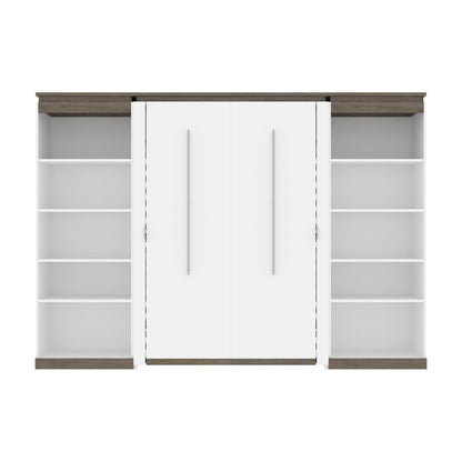 Modubox Murphy Wall Bed Orion 118"W Full Murphy Wall Bed and 2 Shelving Units - Available in 2 Colours