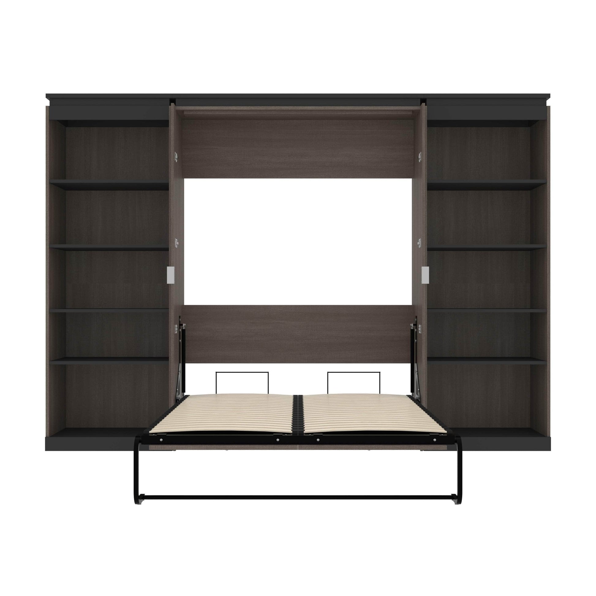 Modubox Murphy Wall Bed Orion 118"W Full Murphy Wall Bed and 2 Shelving Units - Available in 2 Colours