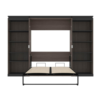 Modubox Murphy Wall Bed Orion 118"W Full Murphy Wall Bed and 2 Shelving Units - Available in 2 Colours