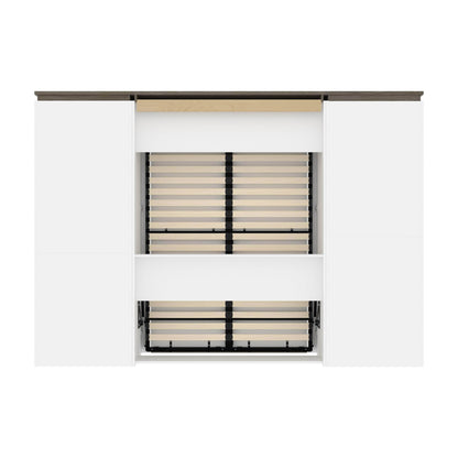 Modubox Murphy Wall Bed Orion 118"W Full Murphy Wall Bed with Multifunctional Storage and Drawers - Available in 2 Colours
