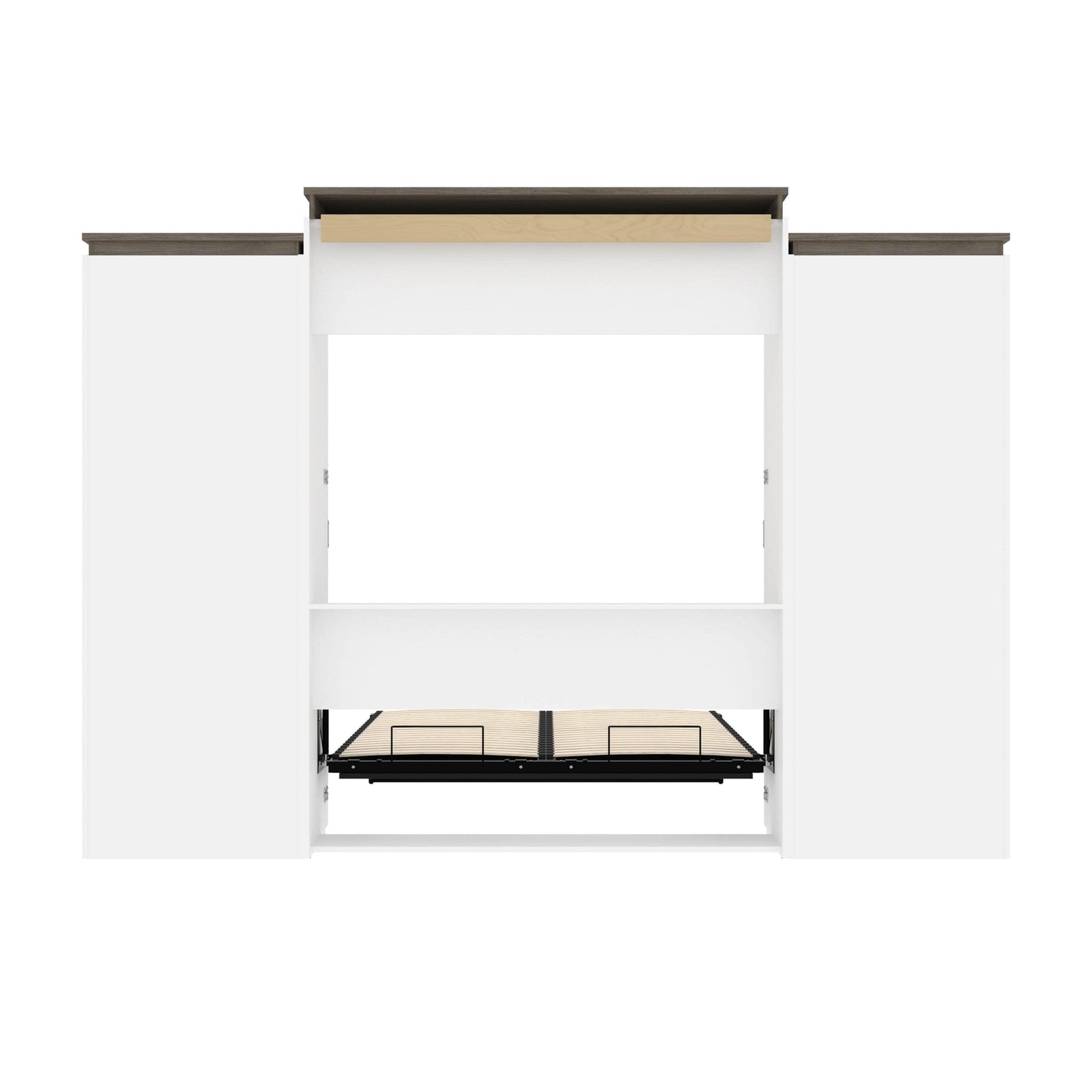 Modubox Murphy Wall Bed Orion 124"W Queen Murphy Wall Bed with 2 Shelving Units - Available in 2 Colours