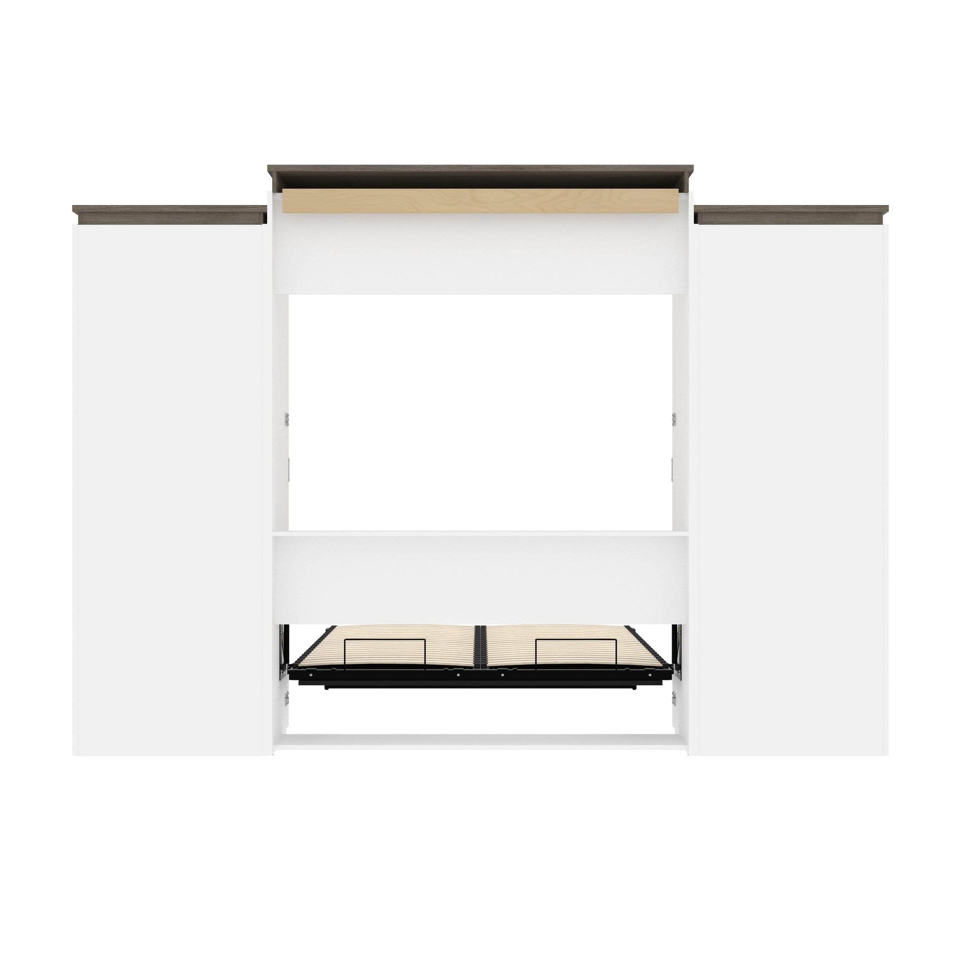 Modubox Murphy Wall Bed Orion 124"W Queen Murphy Wall Bed with 2 Shelving Units - Available in 2 Colours