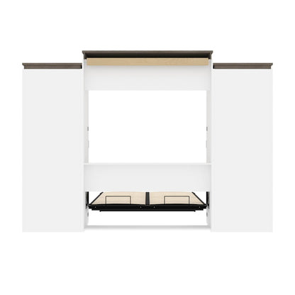 Modubox Murphy Wall Bed Orion 124"W Queen Murphy Wall Bed with 2 Shelving Units - Available in 2 Colours