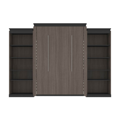 Modubox Murphy Wall Bed Orion 124"W Queen Murphy Wall Bed with 2 Shelving Units - Available in 2 Colours