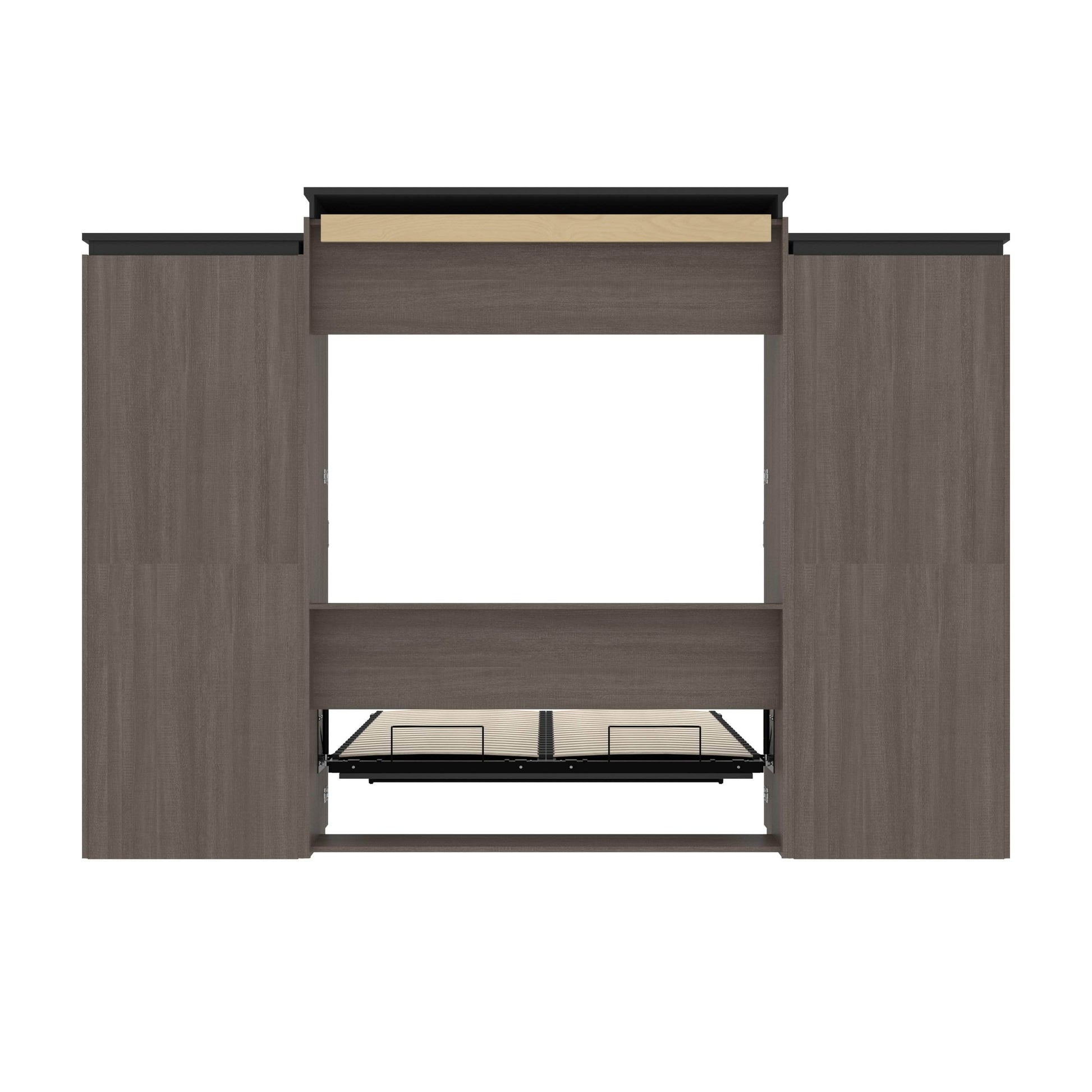 Modubox Murphy Wall Bed Orion 124"W Queen Murphy Wall Bed with 2 Shelving Units - Available in 2 Colours