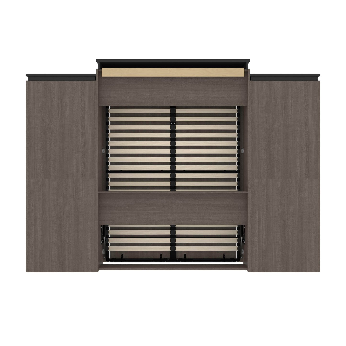 Modubox Murphy Wall Bed Orion 124"W Queen Murphy Wall Bed with 2 Shelving Units - Available in 2 Colours