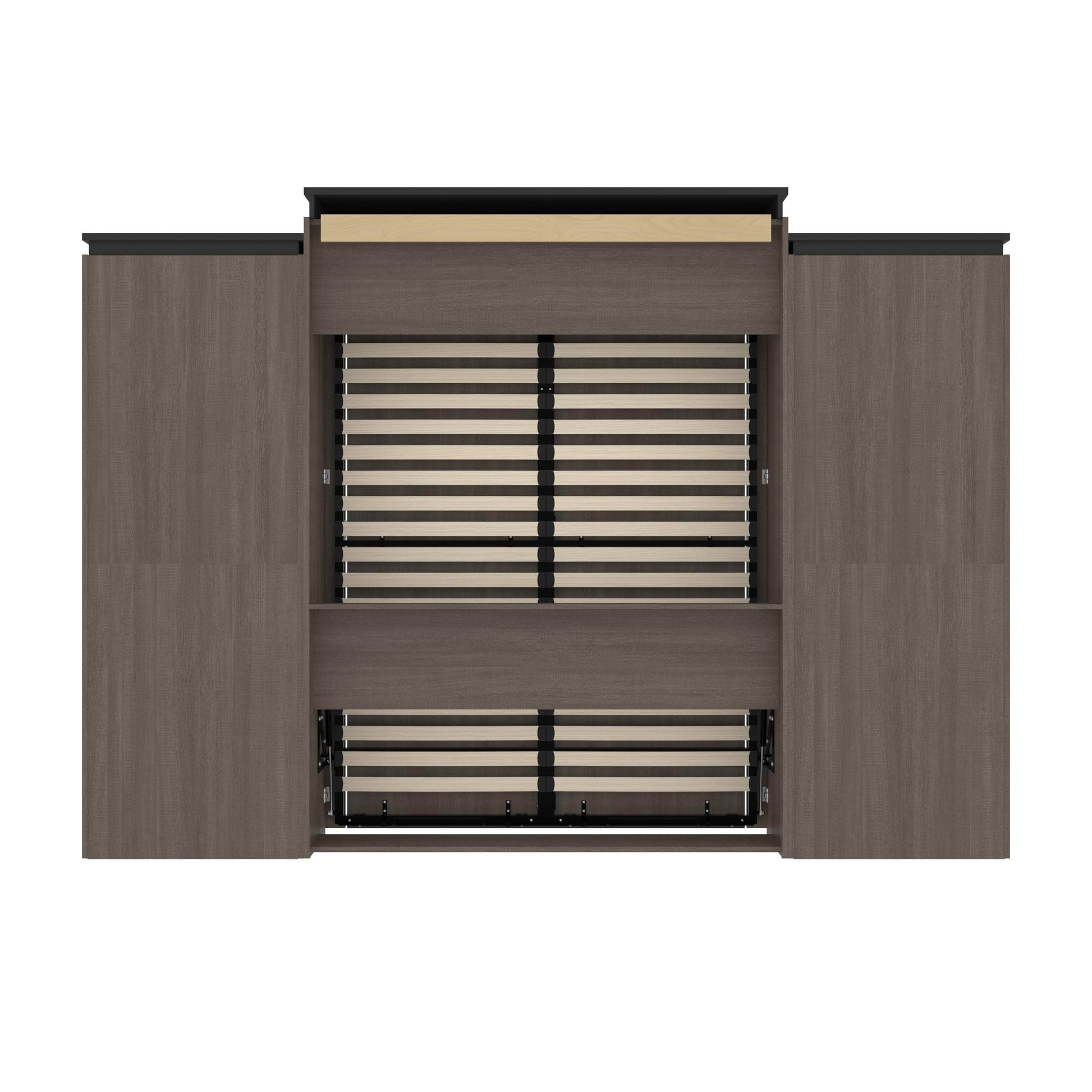 Modubox Murphy Wall Bed Orion 124"W Queen Murphy Wall Bed with 2 Shelving Units - Available in 2 Colours