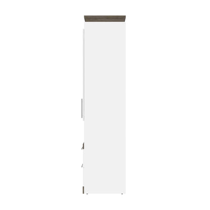 Modubox Murphy Wall Bed Orion 124"W Queen Murphy Wall Bed with 2 Storage Cabinets and Pull-Out Shelves - Available in 2 Colours