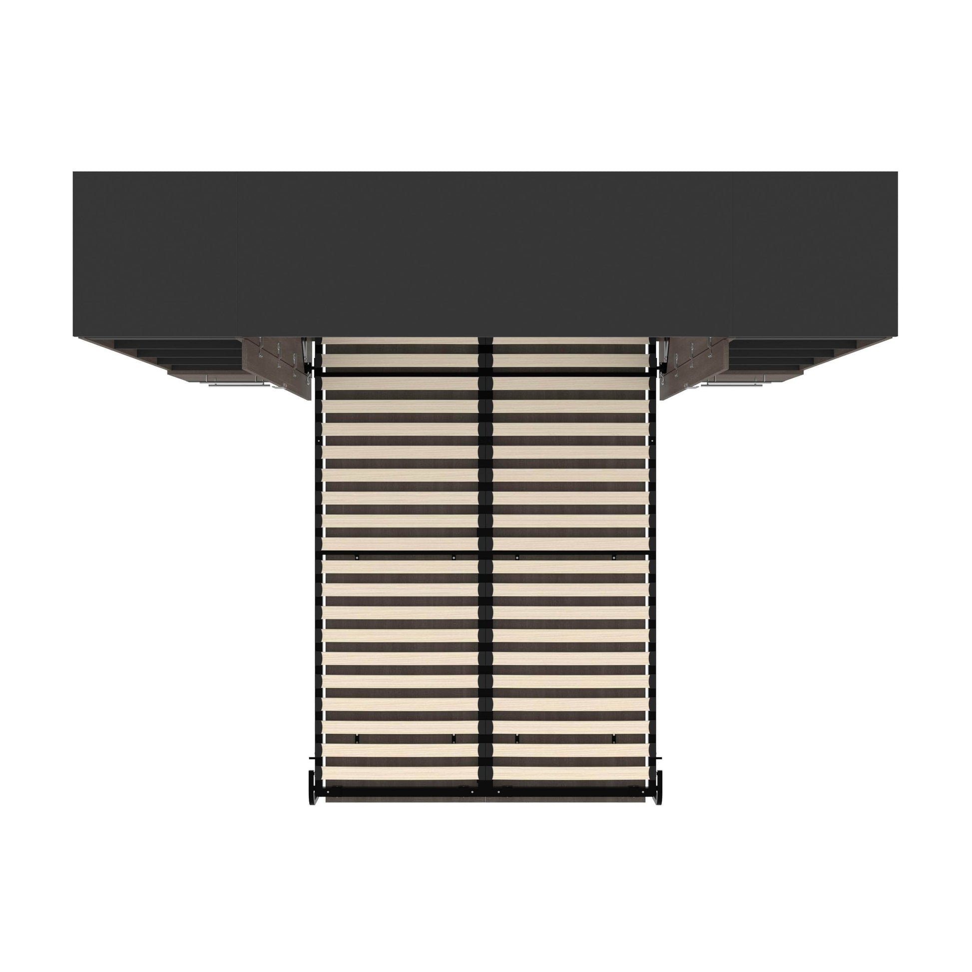 Modubox Murphy Wall Bed Orion 98"W Full Murphy Wall Bed with 2 Narrow Shelving Units and Drawers - Available in 2 Colours