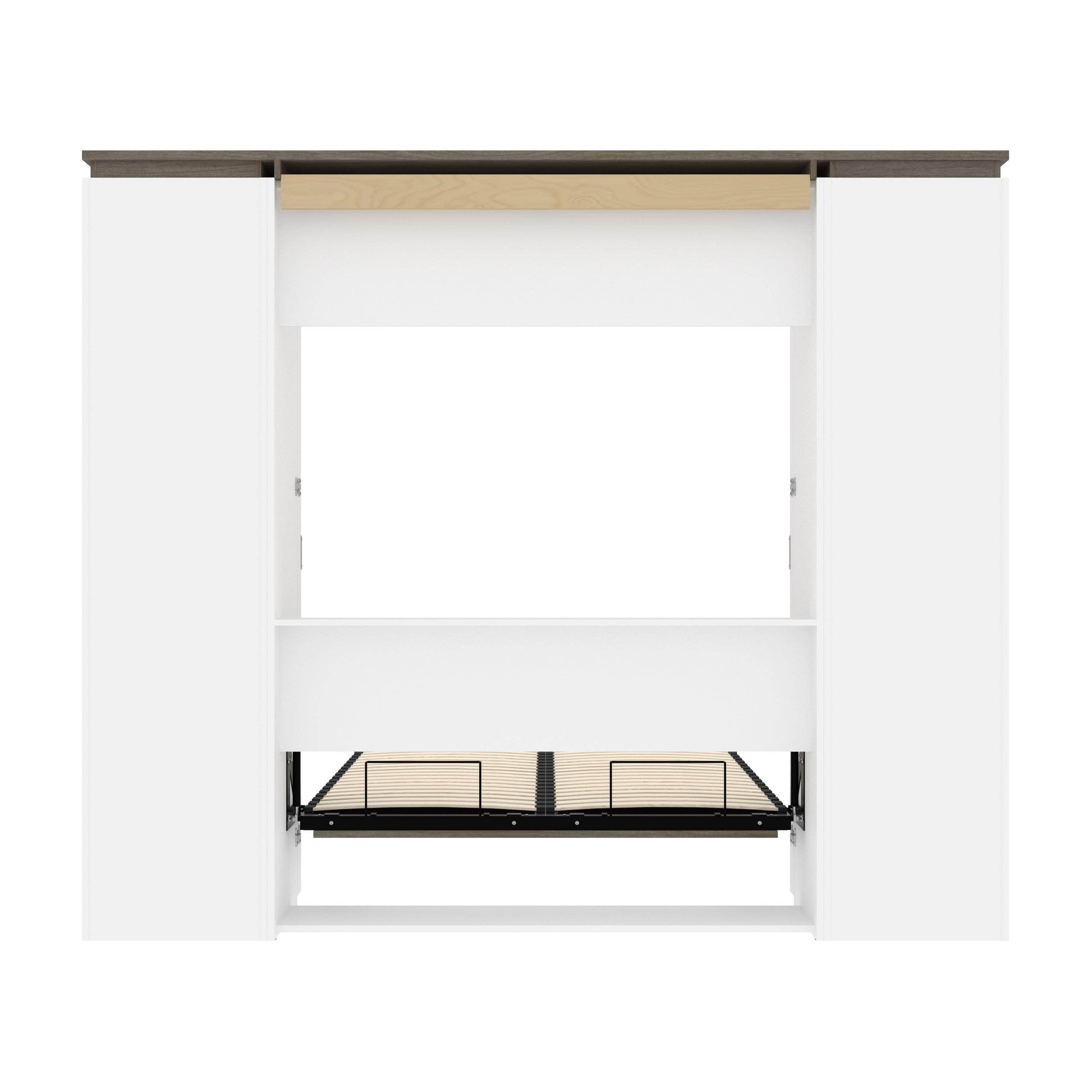 Modubox Murphy Wall Bed Orion 98"W Full Murphy Wall Bed with Narrow Storage Solutions - Available in 2 Colours