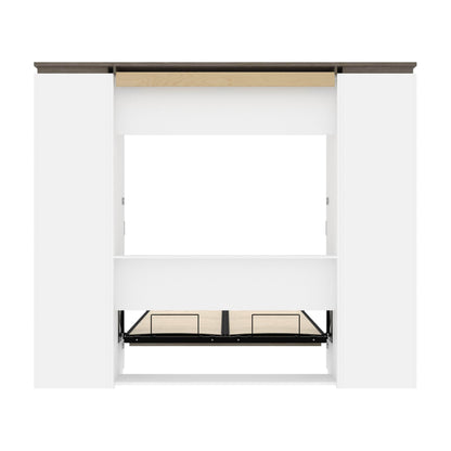 Modubox Murphy Wall Bed Orion 98"W Full Murphy Wall Bed with Narrow Storage Solutions - Available in 2 Colours