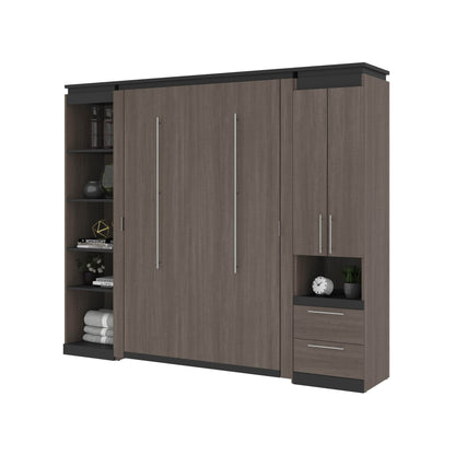 Modubox Murphy Wall Bed Orion 98"W Full Murphy Wall Bed with Narrow Storage Solutions - Available in 2 Colours