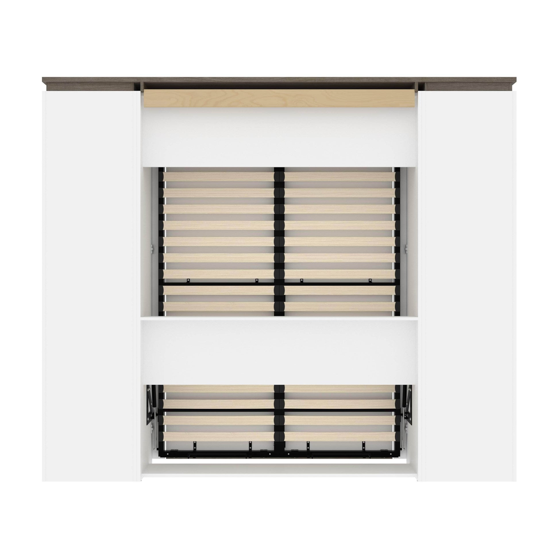Modubox Murphy Wall Bed Orion 98"W Full Murphy Wall Bed with Narrow Storage Solutions - Available in 2 Colours