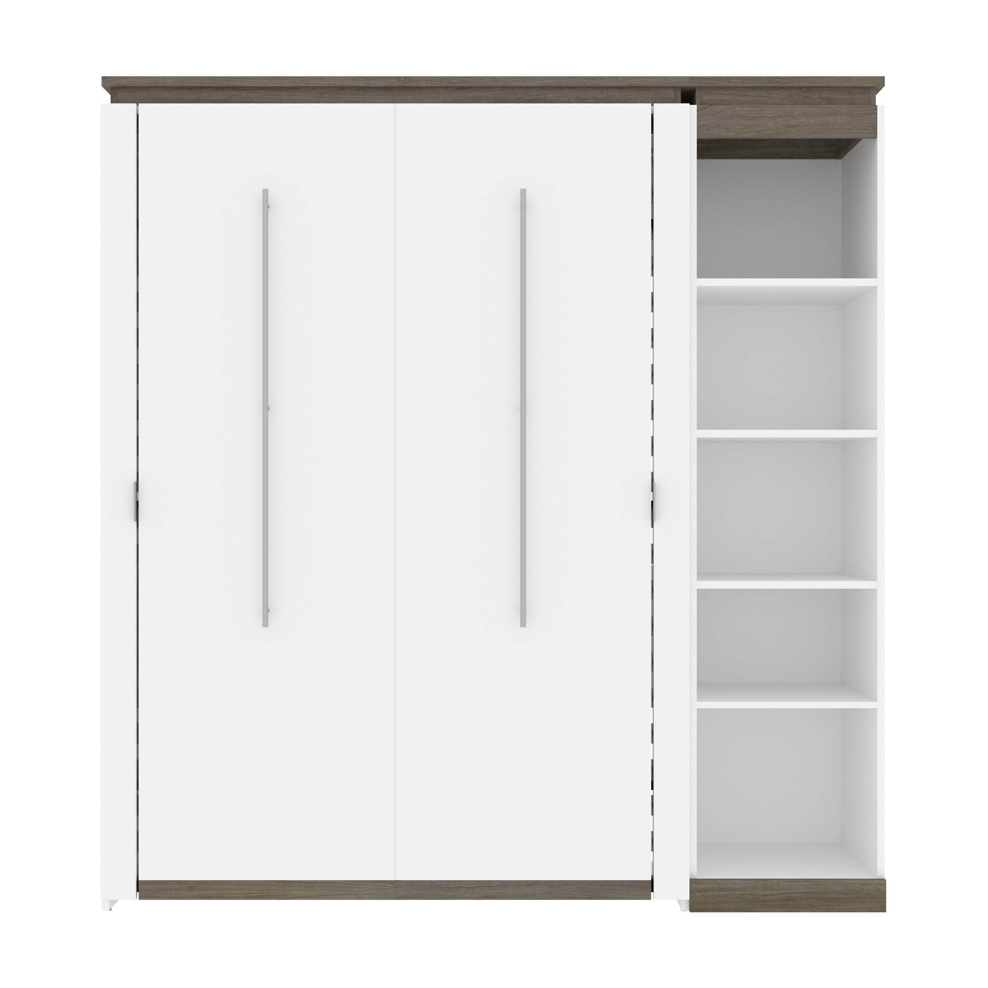 Modubox Murphy Wall Bed Orion Full Murphy Wall Bed with Narrow Shelving Unit - Available in 2 Colours