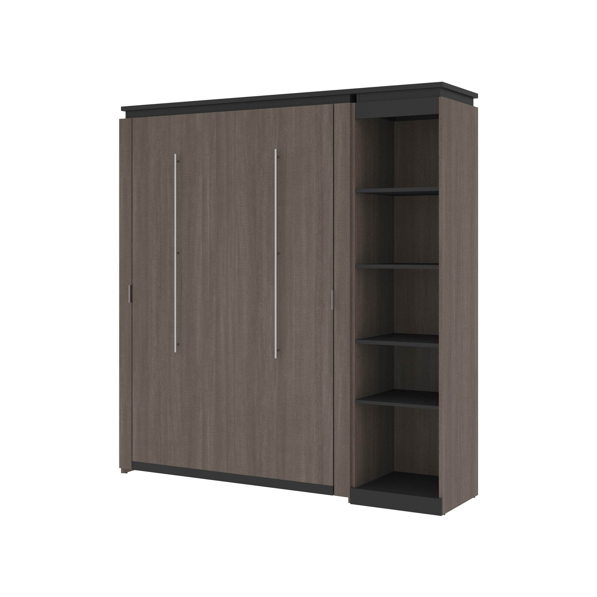 Modubox Murphy Wall Bed Orion Full Murphy Wall Bed with Narrow Shelving Unit - Available in 2 Colours