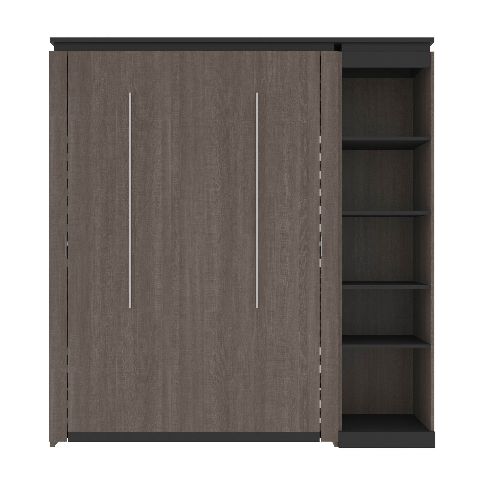Modubox Murphy Wall Bed Orion Full Murphy Wall Bed with Narrow Shelving Unit - Available in 2 Colours