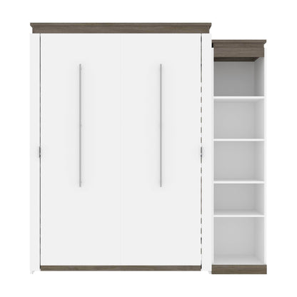 Modubox Murphy Wall Bed Orion Queen Murphy Wall Bed with Narrow Shelving Unit - Available in 2 Colours