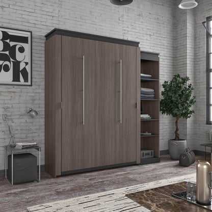 Modubox Murphy Wall Bed Orion Queen Murphy Wall Bed with Narrow Shelving Unit - Available in 2 Colours