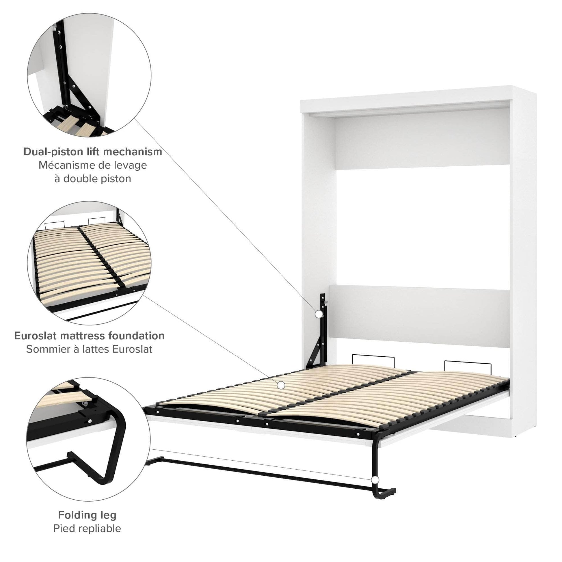 Modubox Murphy Wall Bed Pur Full Murphy Wall Bed, a Storage Unit and a Sofa (84“) - Available in 2 Colours