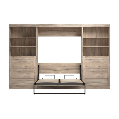 Modubox Murphy Wall Bed Pur Full Murphy Wall Bed and 2 Storage Units with Drawers (131”) - Available in 3 Colours
