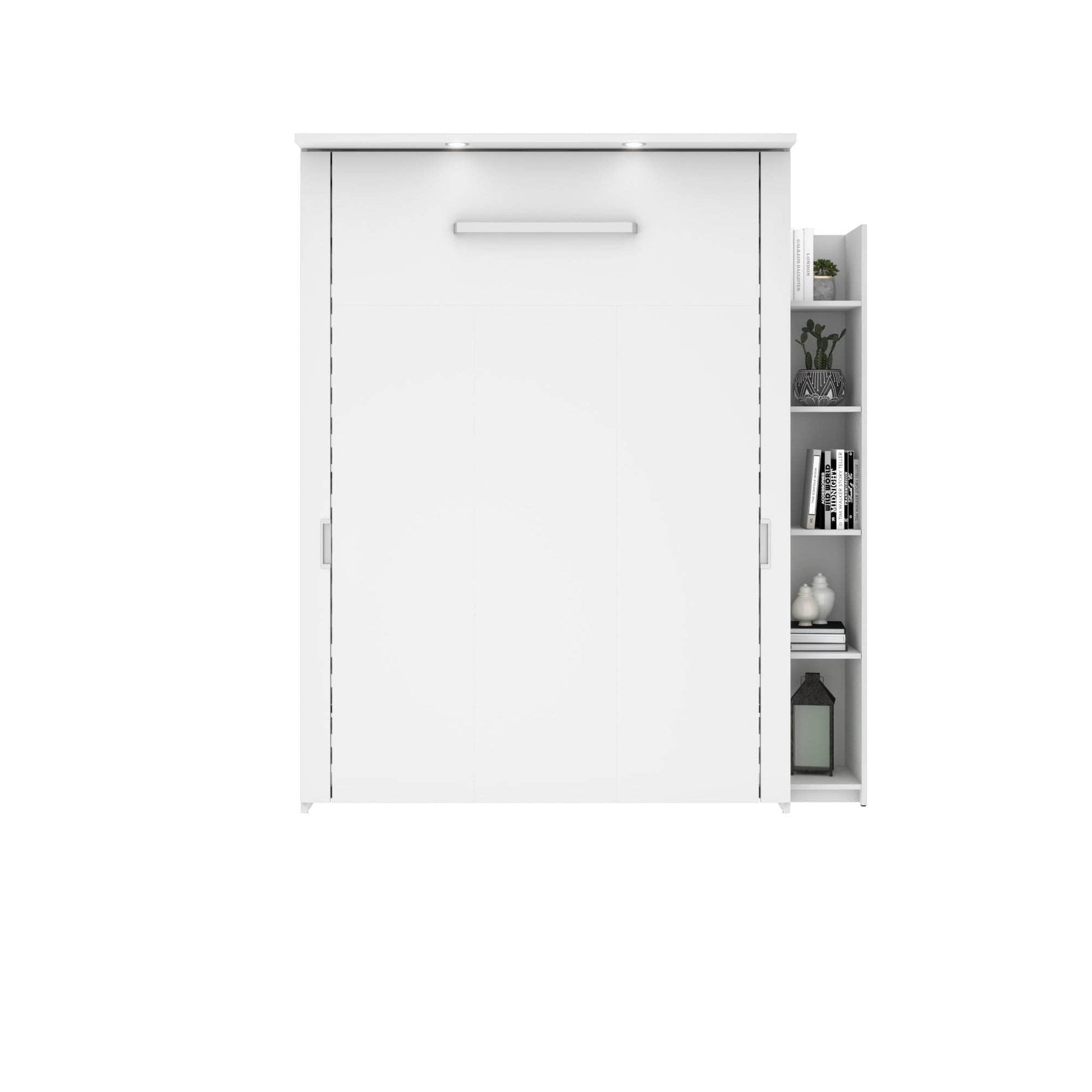Modubox Murphy Wall Bed White Lumina Full Murphy Wall Bed and 1 Storage Unit (69”) - White