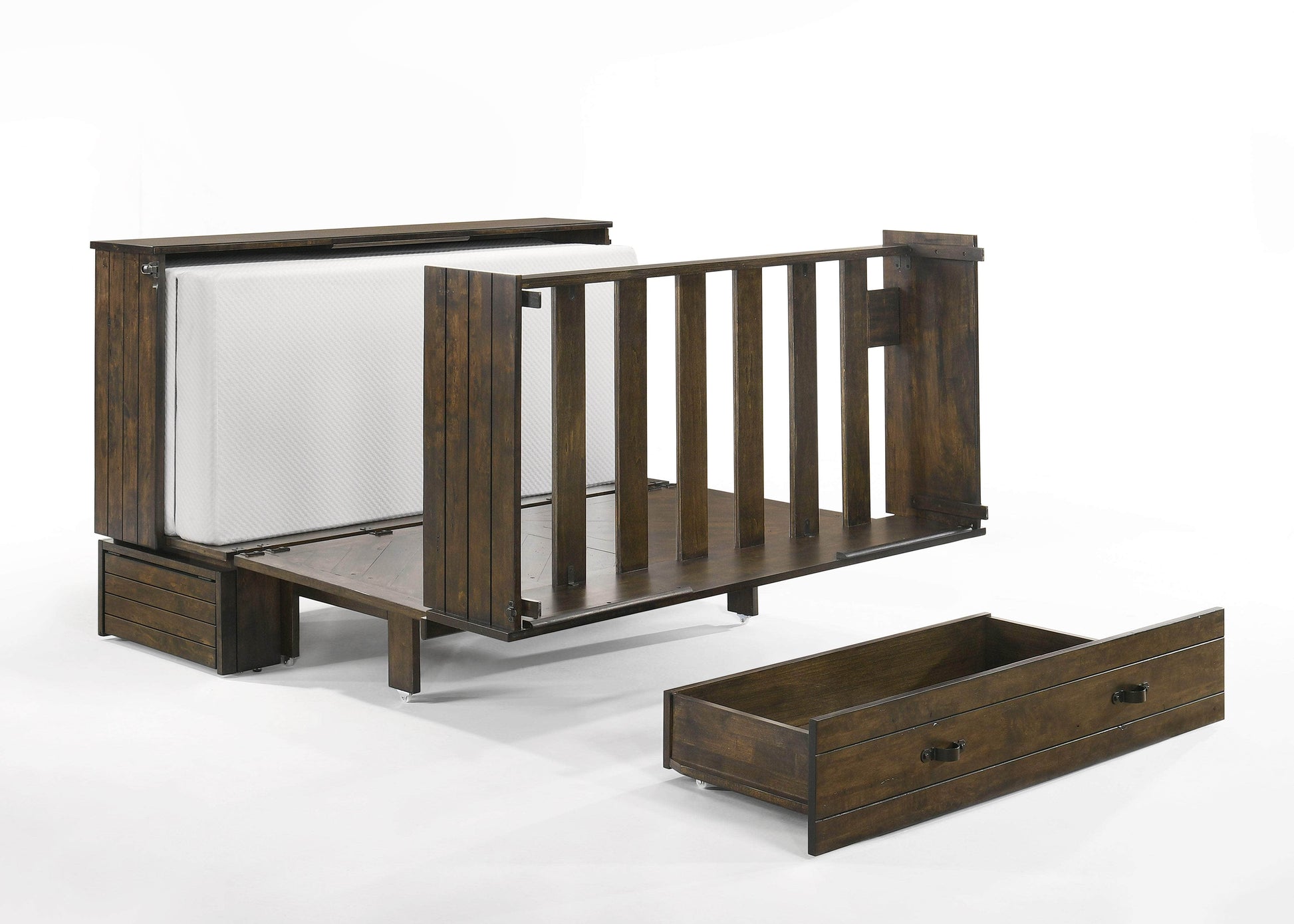 Night and Day Murphy Cabinet Bed Ranchero Murphy Cabinet Bed with Gel Memory Foam Mattress - Available in 2 Colours
