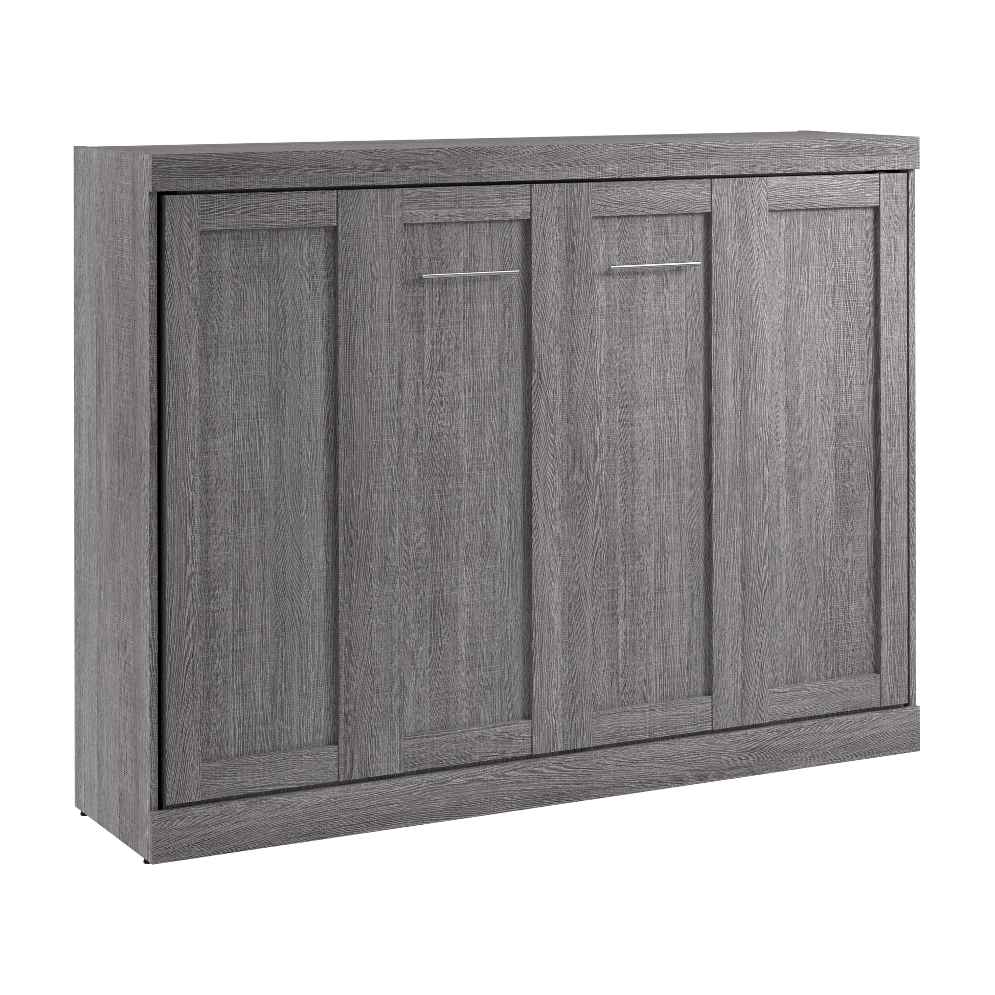 Pending - Modubox Bark Grey Pur 80"W Full Horizontal Murphy Bed - Available in 2 Colours