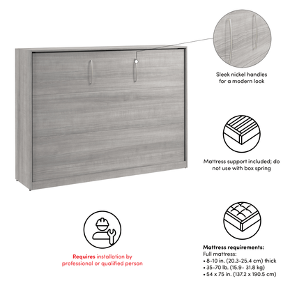 Pending - Modubox Claremont 80"W Full Horizontal Murphy Bed - Available in 2 Colours