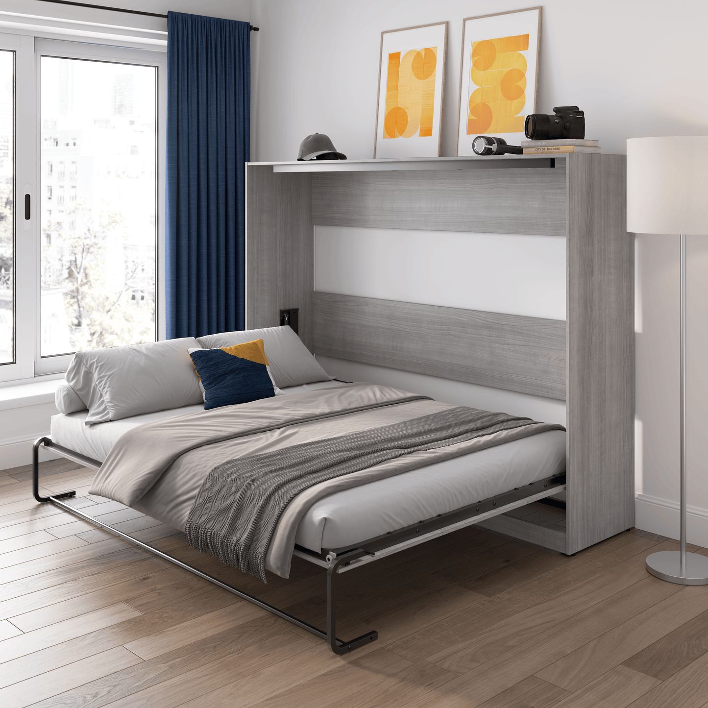 Pending - Modubox Claremont 85"W Queen Horizontal Murphy Bed - Available in 2 Colours