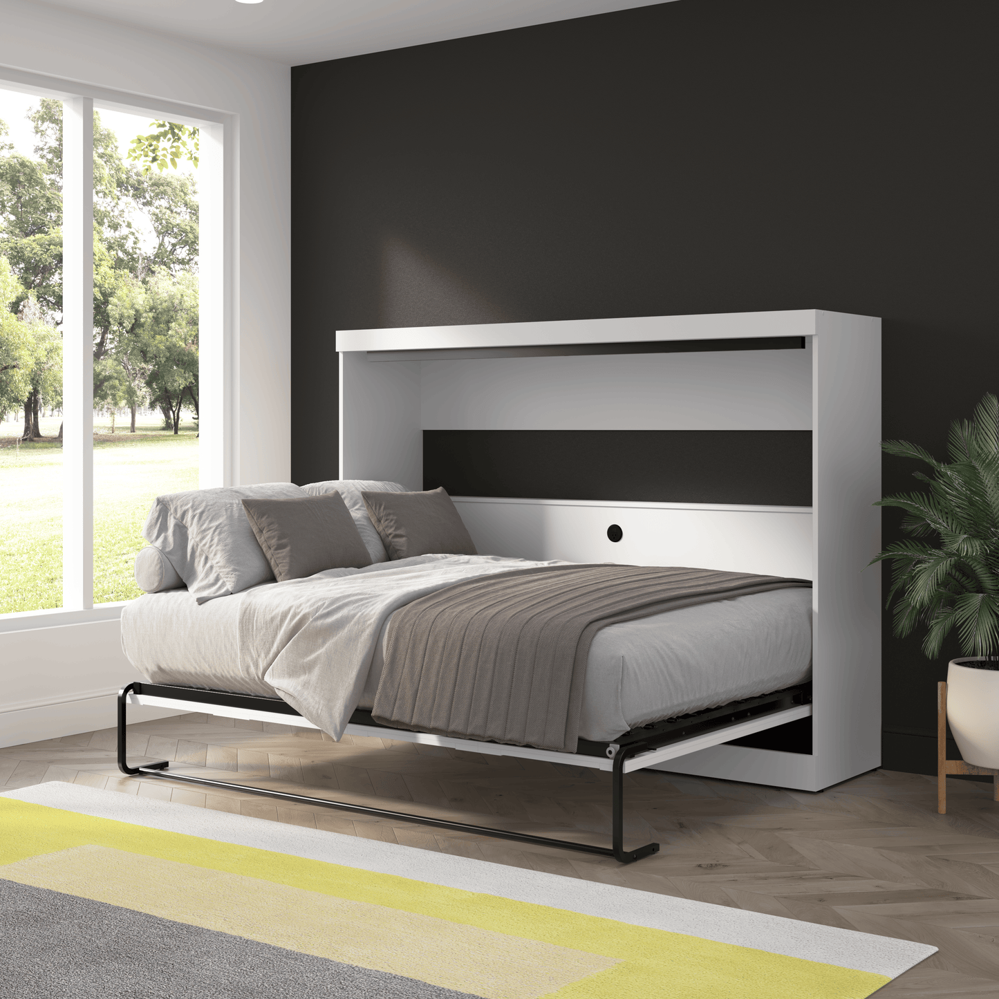 Pending - Modubox Pur 80"W Full Horizontal Murphy Bed - Available in 2 Colours