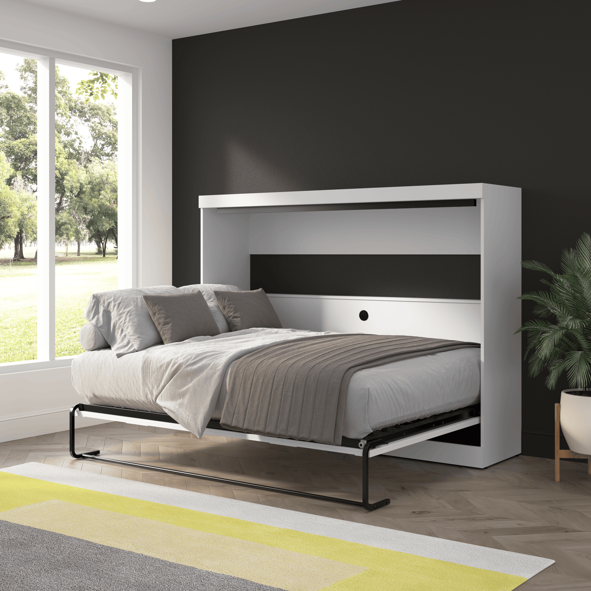 Pending - Modubox Pur 80"W Full Horizontal Murphy Bed - Available in 2 Colours